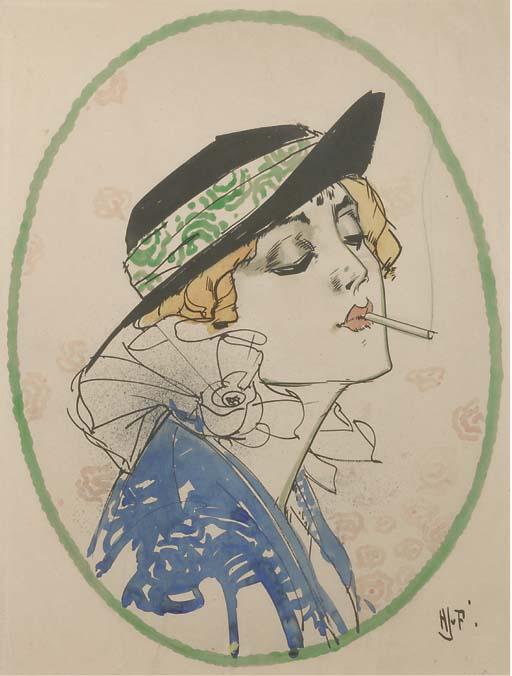 H.J. van Piggelen - A lady smoking