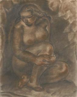 H.J. van Piggelen - Seated nude