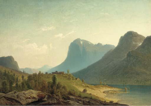 H. Torsslow - A farmstead by a Norwegian fjord