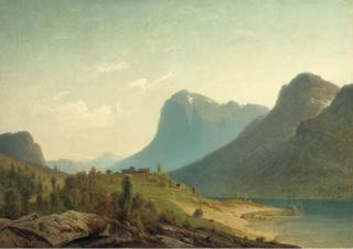 H. Torsslow - A farmstead by a Norwegian fjord