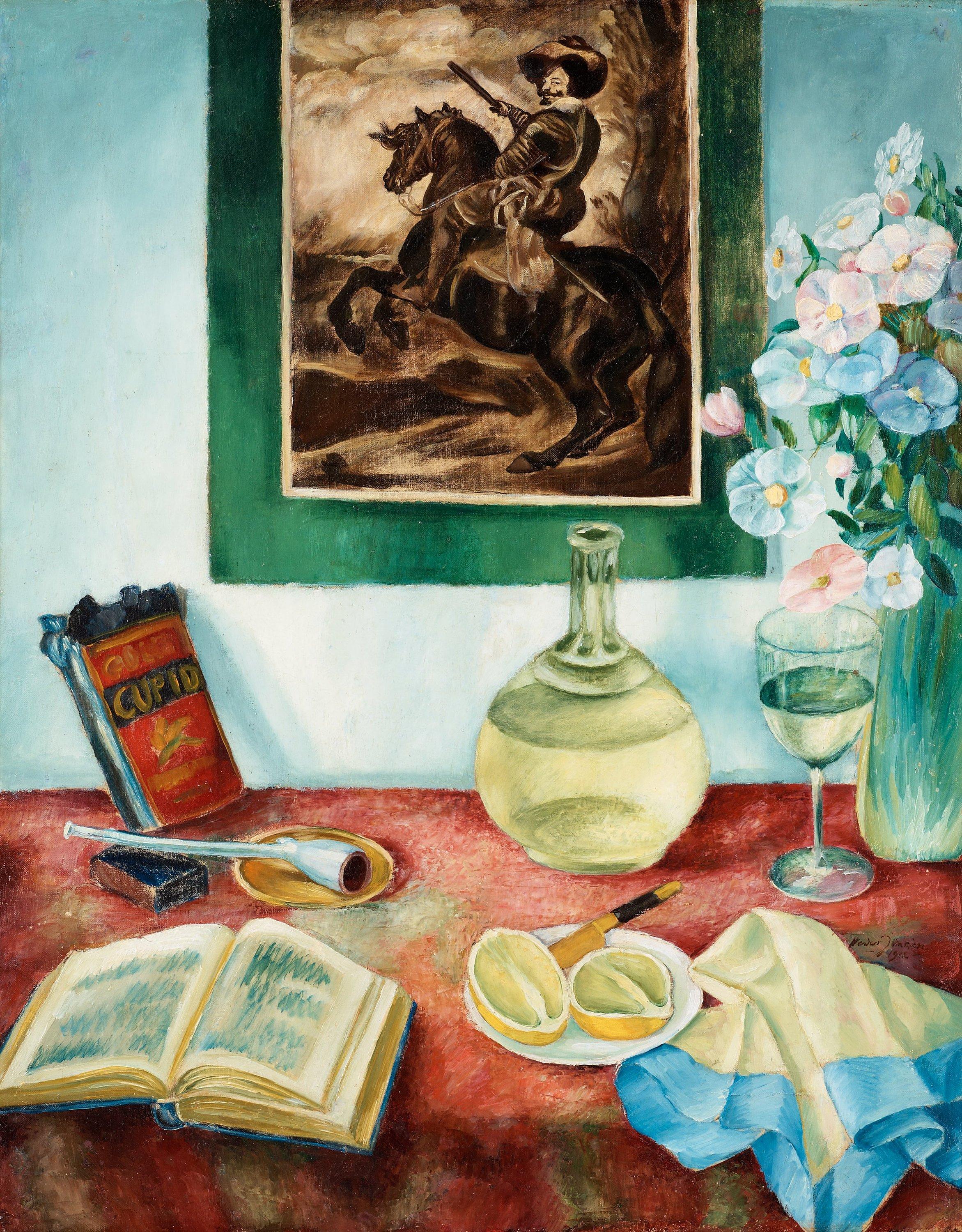 Hadar Jönzén - Still life with pipe and decanter