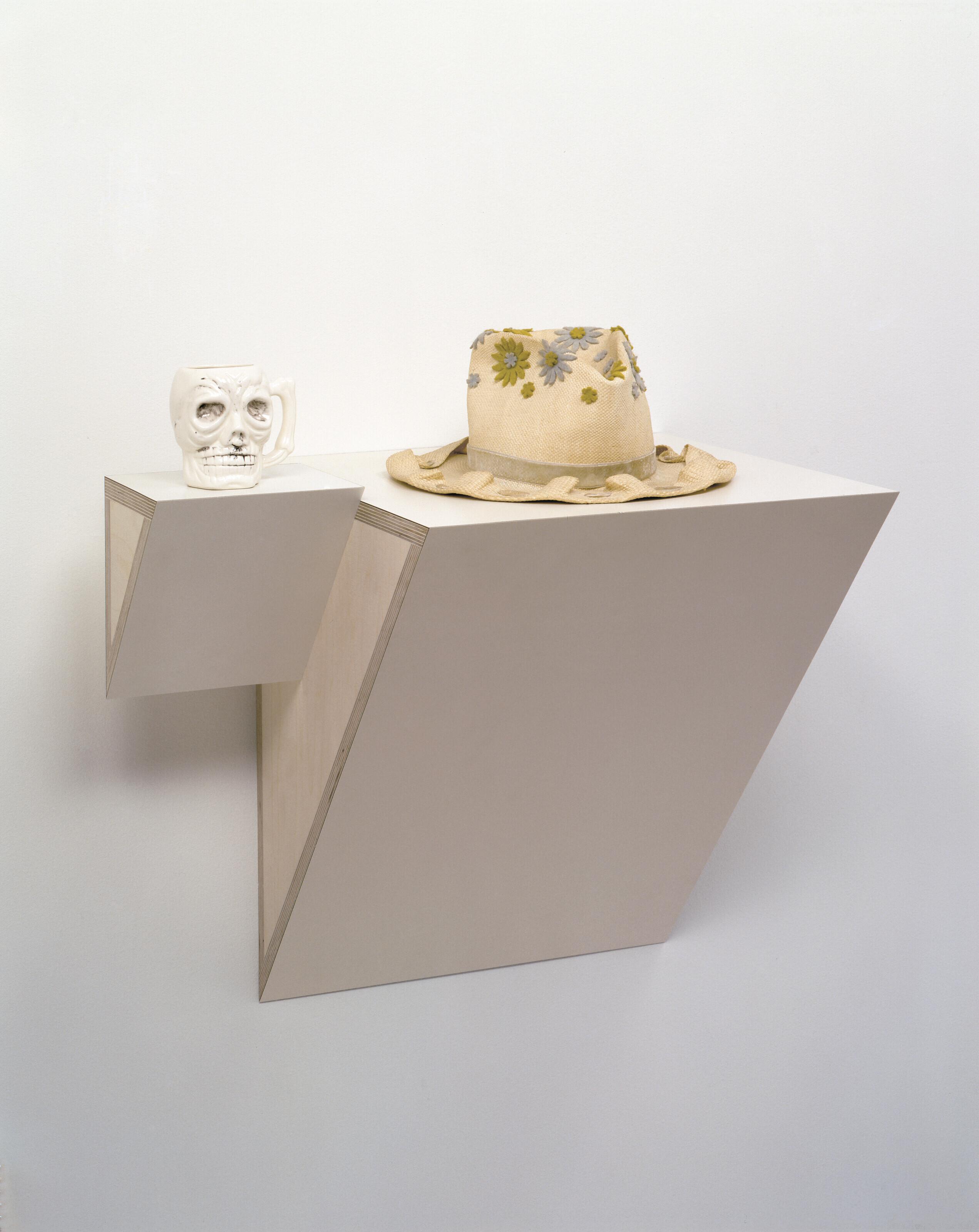 Haim Steinbach - Untitled (skull mug, daisy hat)