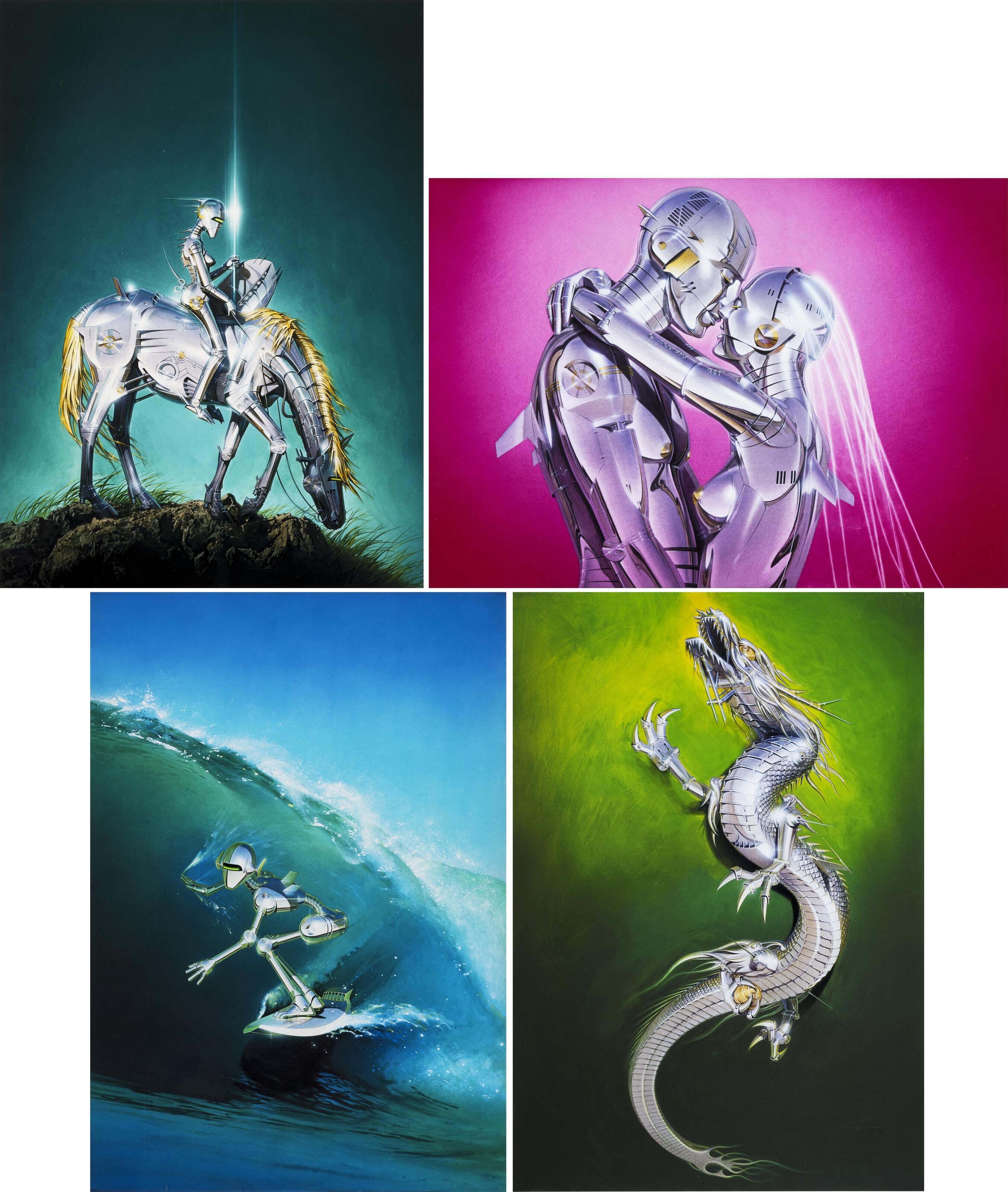 Hajime Sorayama - Untitled (#HS-16); Untitled; Untitled; & Untitled