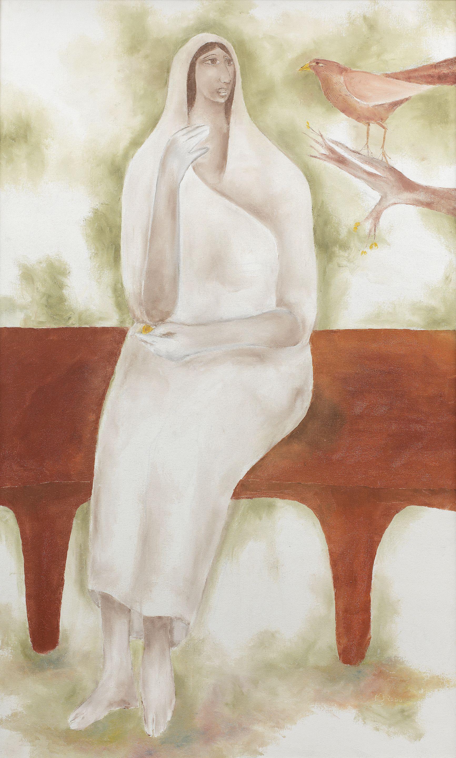 Haku Shah - Woman with Bird