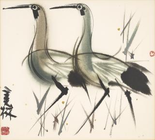 Han Meilin - Two Cranes