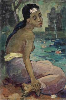 Han Snel - A Seated Balinese Woman