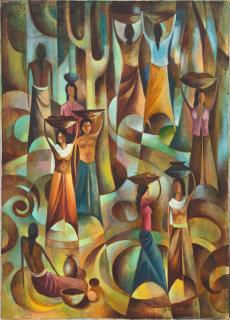 Han Snel - Market Scene, Bali