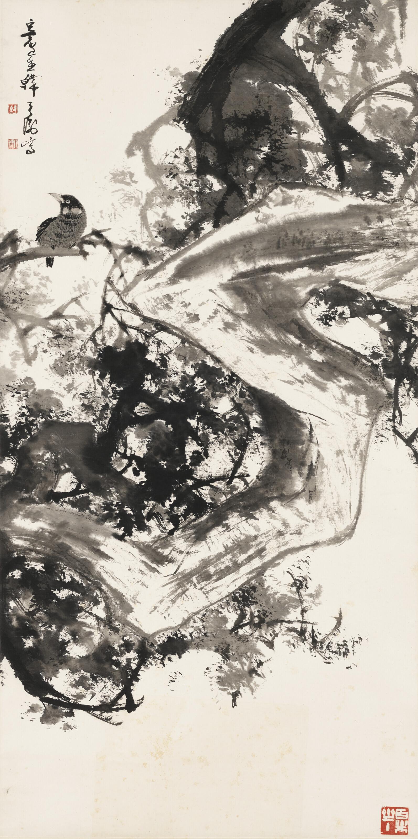 Han Tianheng - Bird on Old Cypress