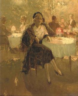 Han Van Meegeren - An Elegant Lady In A Cafe