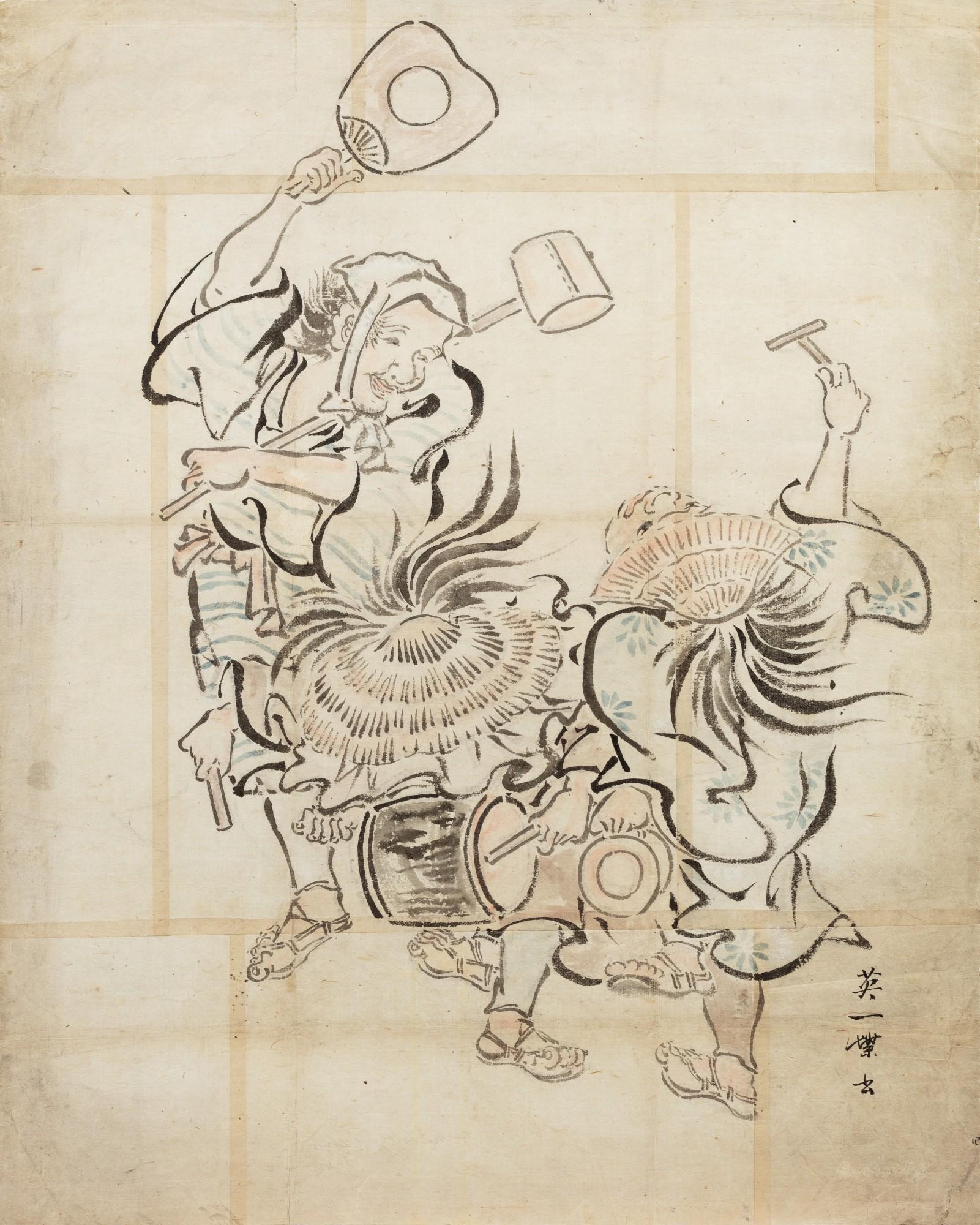 Hanabusa Itcho - Three musicians