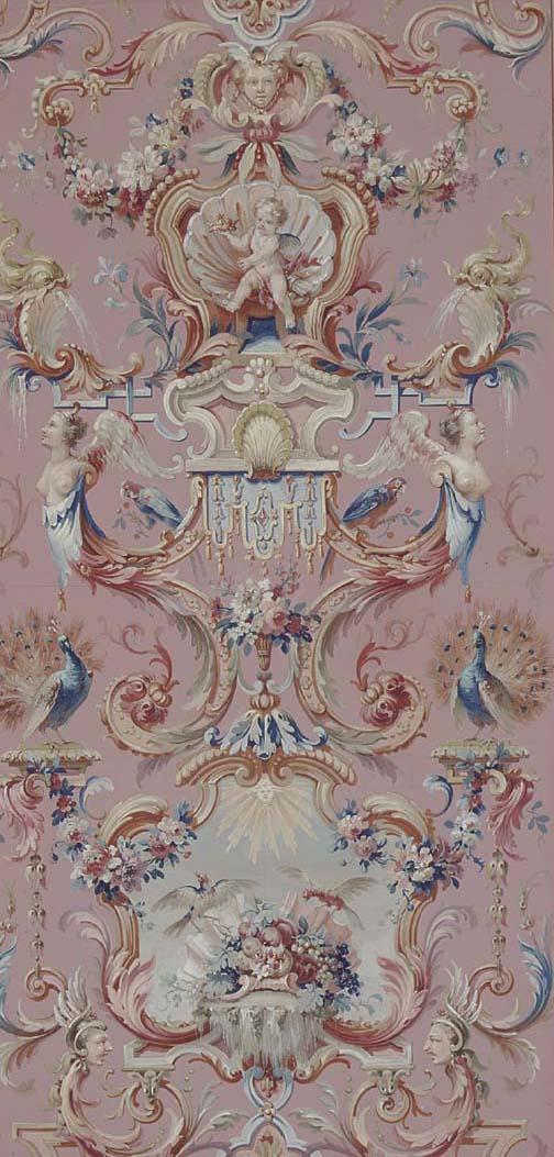 Hand-painted decorative wall paper