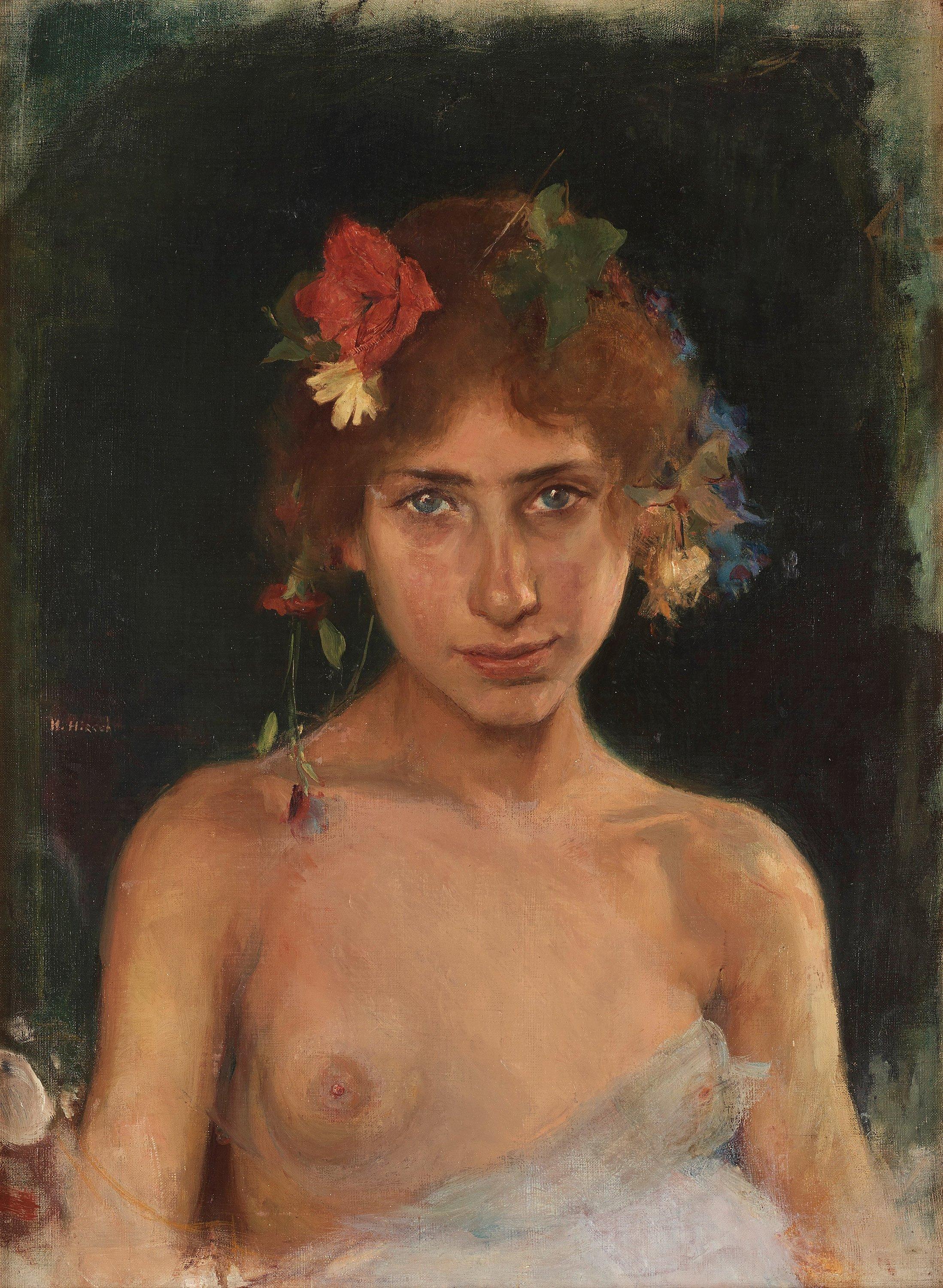 Hanna Hirsch-Pauli - Model with flowers in her hair