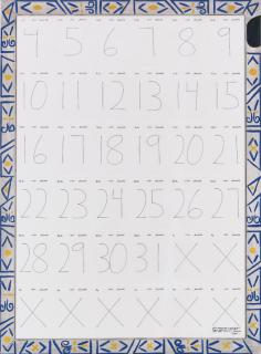 Hanne Darboven - 01-27. Februar 2001 (Hommage a Picasso)