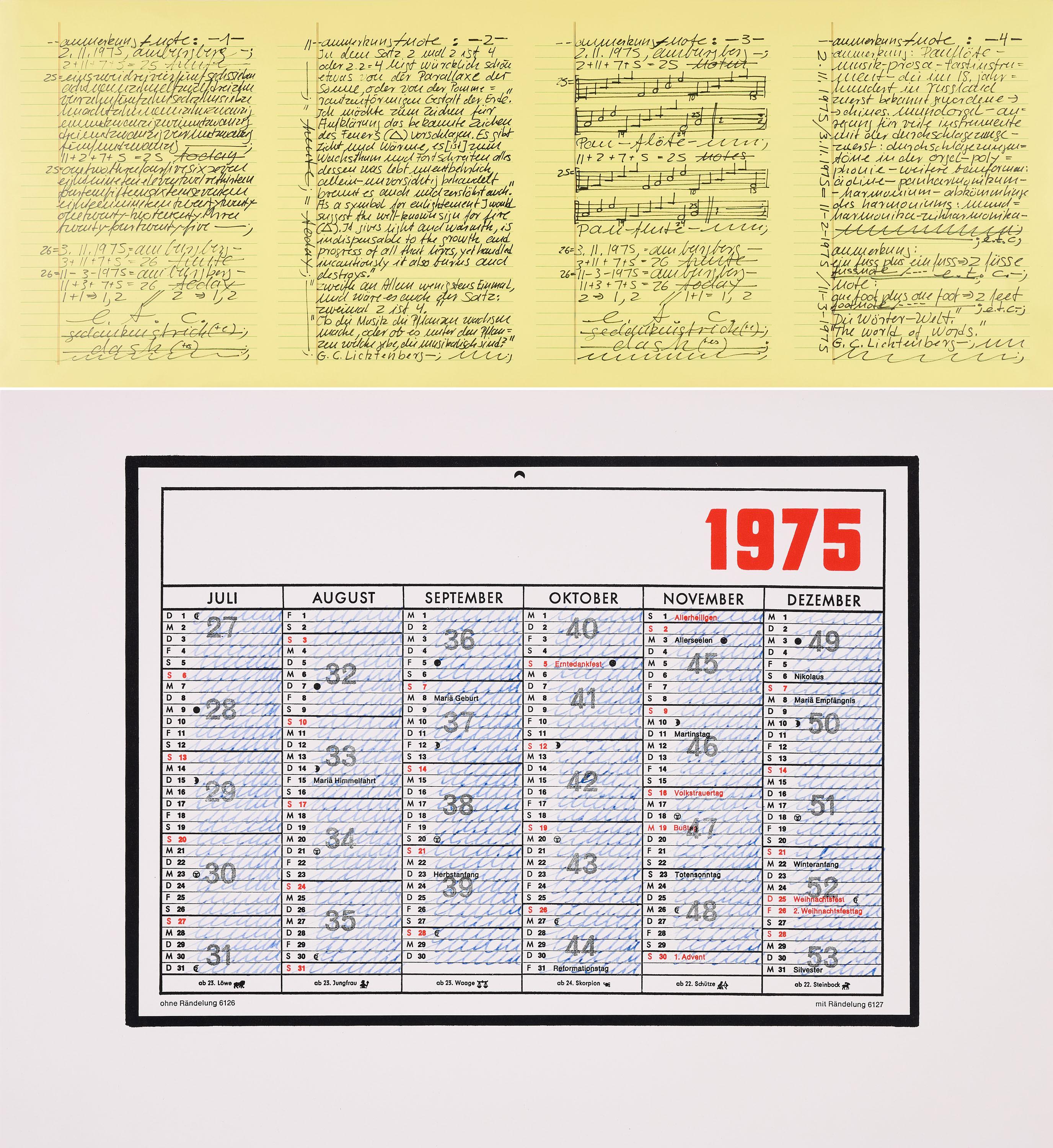 Hanne Darboven - Konvolut von 2 Offsets.