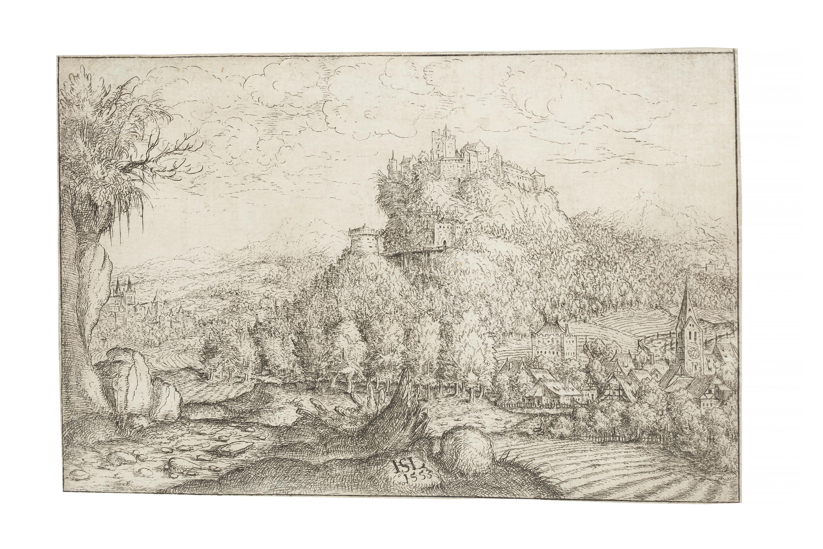 Hanns Lautensack - Landscape with a big Castle in the Middle