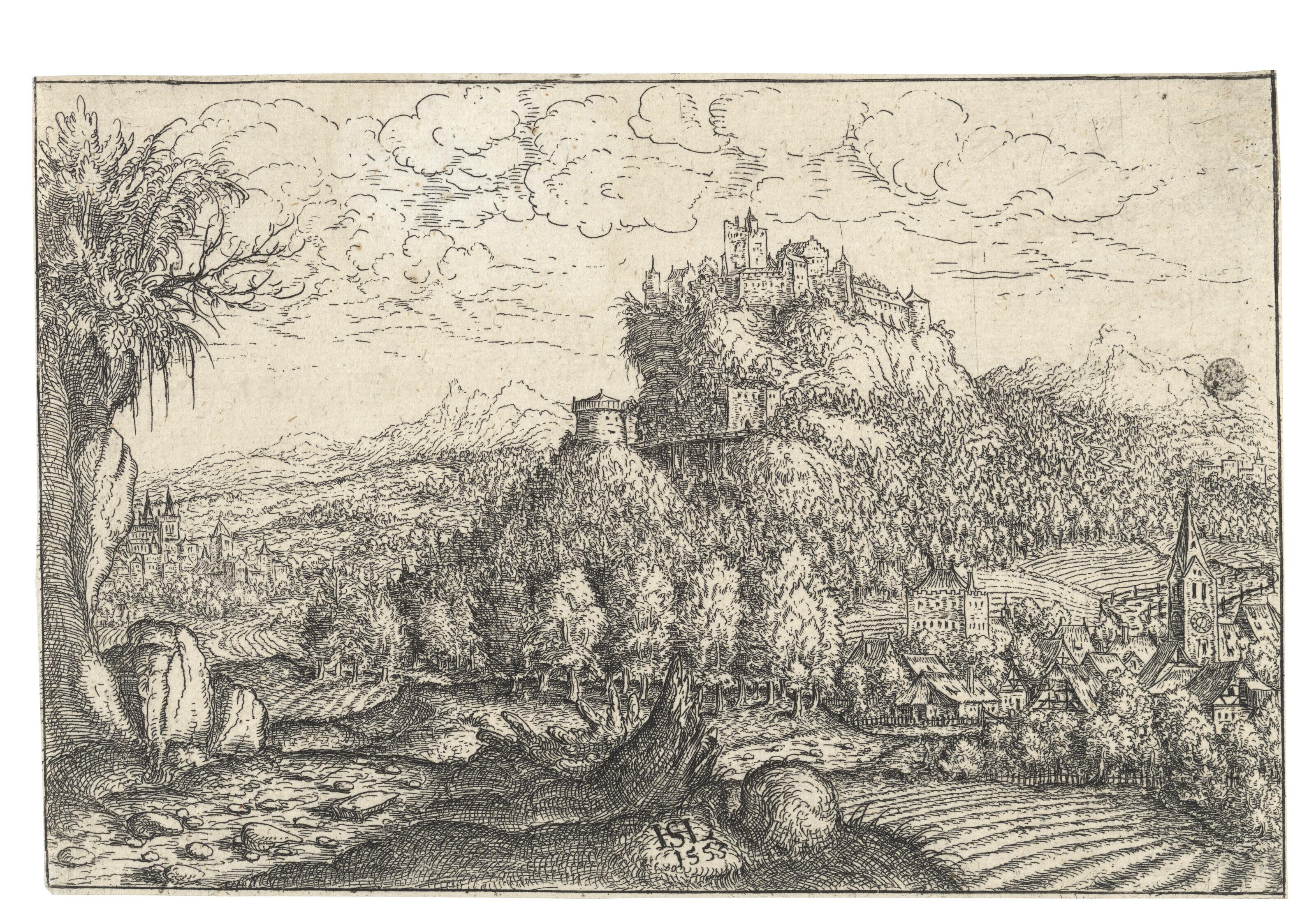 Hanns Lautensack - Landscape with a big Castle in the Middle