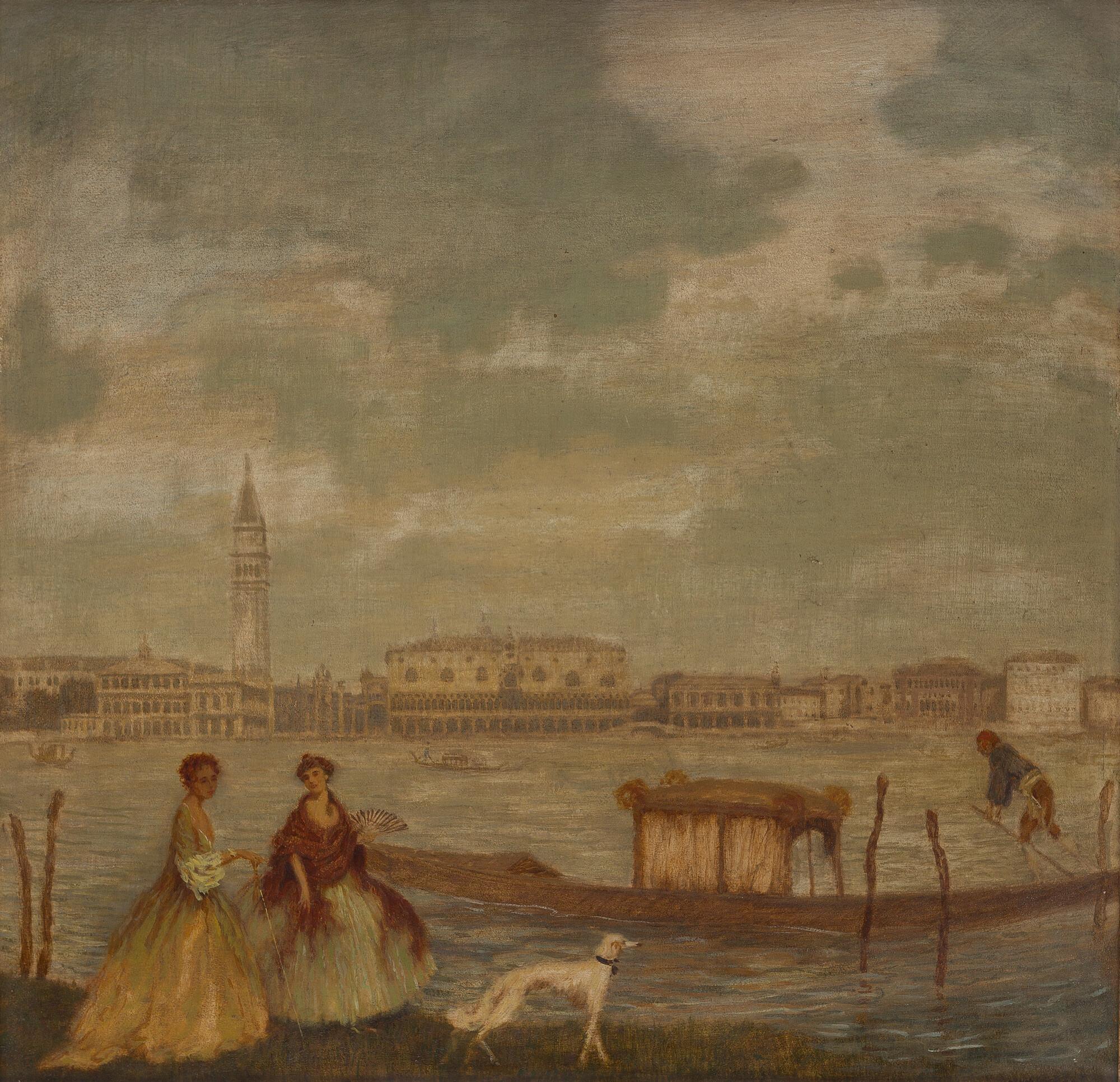 Hanns Pellar - Galante Damen vor der Kulisse Venedigs.