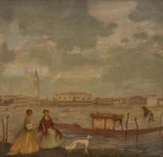 Hanns Pellar - Galante Damen vor der Kulisse Venedigs.