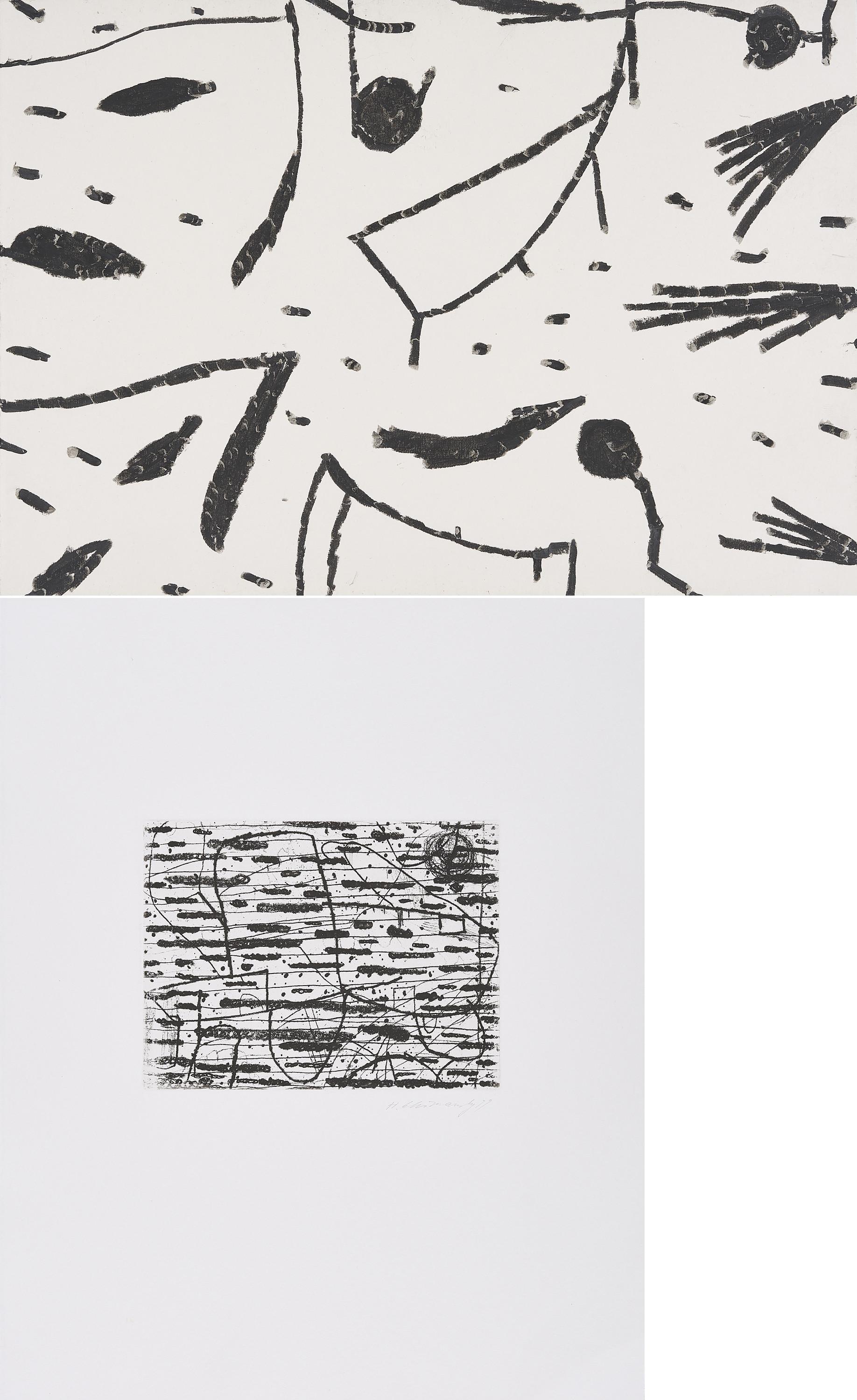 Hanns Schimansky - Konvolut von 1 Kreidezeichnung und 1 Radierung.