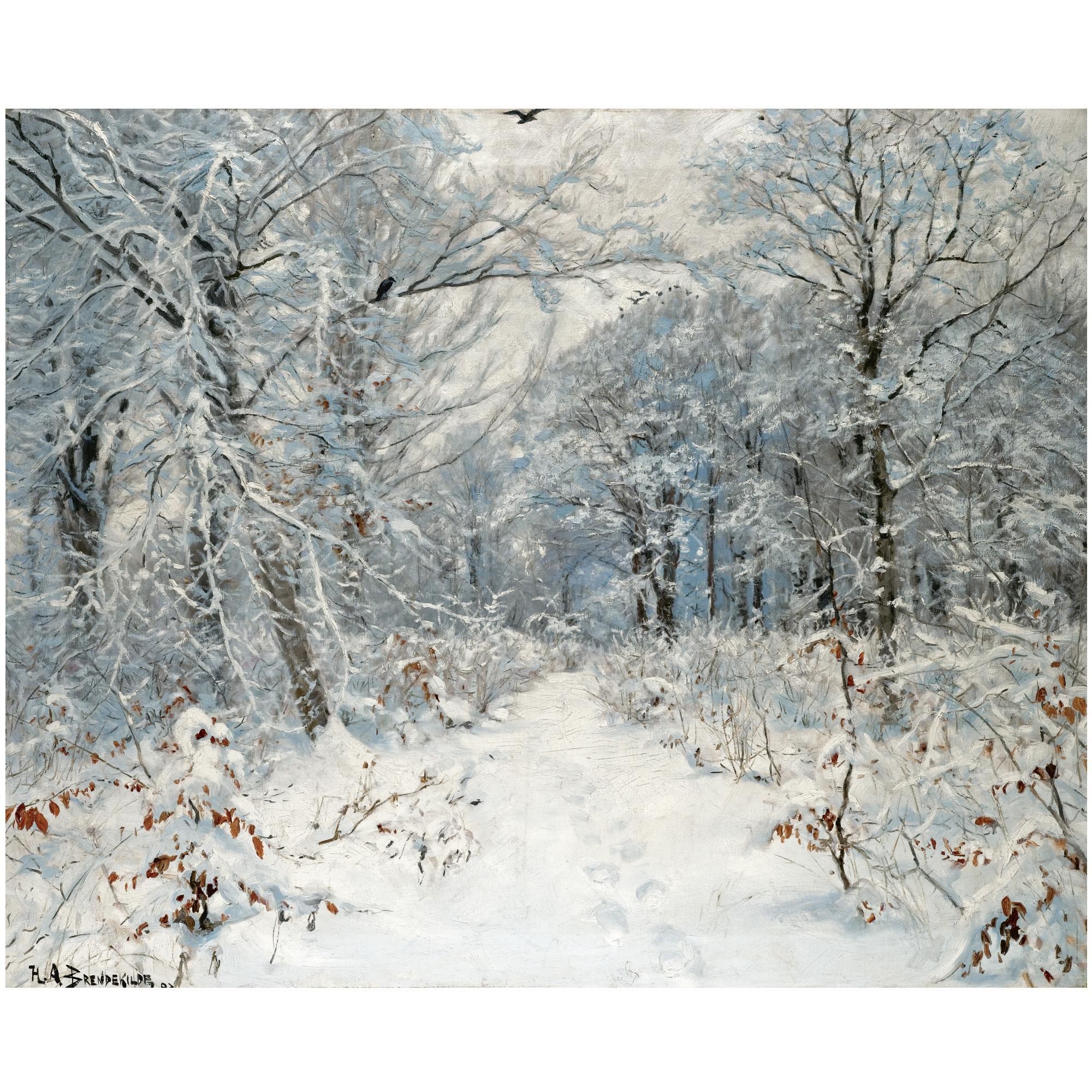 Hans Andersen Brendekilde - Danish Vinterlandskab (Winter Landscape)