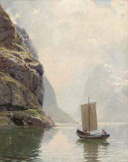 Hans Andreas Dahl - Rowing on a fjord