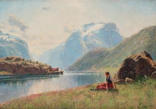 Hans Andreas Dahl - Scene from a Norwegian fjord