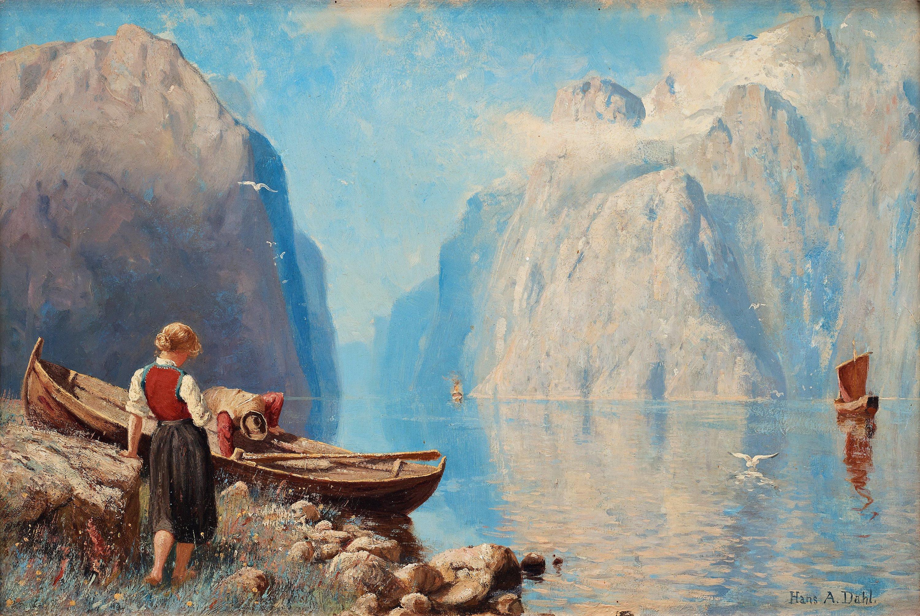 Hans Andreas Dahl - Scene from a Norwegian fjord