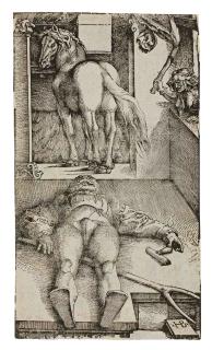 Hans Baldung Grien - Sleeping Groom and a Sorceress (Bartsch 15; Hollstein 237)