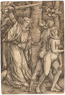 Hans Baldung - Der Engel vertreibt Adam und Eva aus dem Paradies.