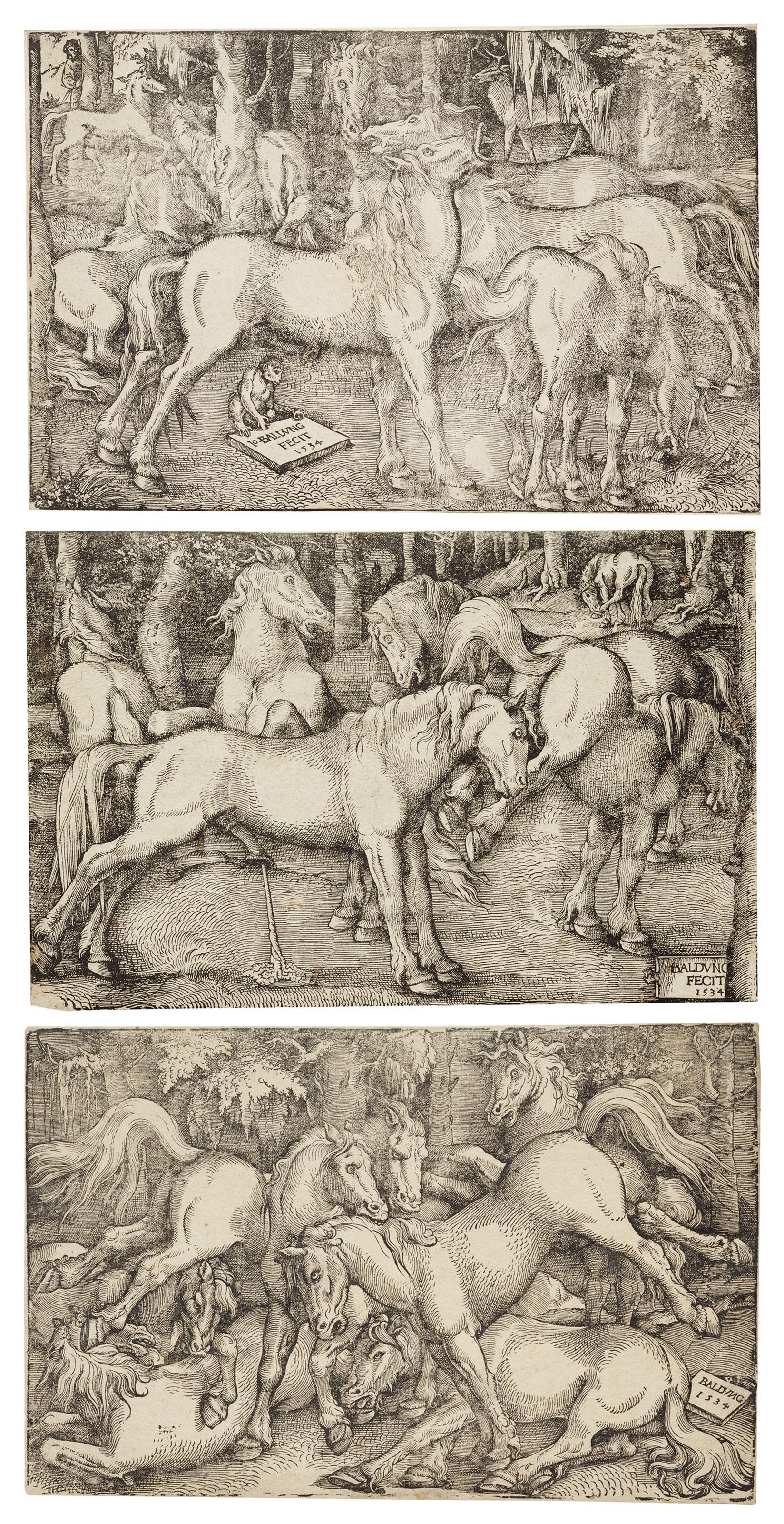 Hans Baldung - Groups of Horses