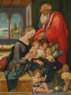 Hans Baldung - The Holy Family With Five Angels