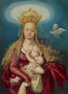 Hans Baldung - The Virgin As Queen Of Heaven Suckling The Infant Christ  
