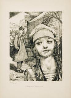 Hans Baluschek - 3 Bll. aus der Folge: Portraits asozialer Frauen.