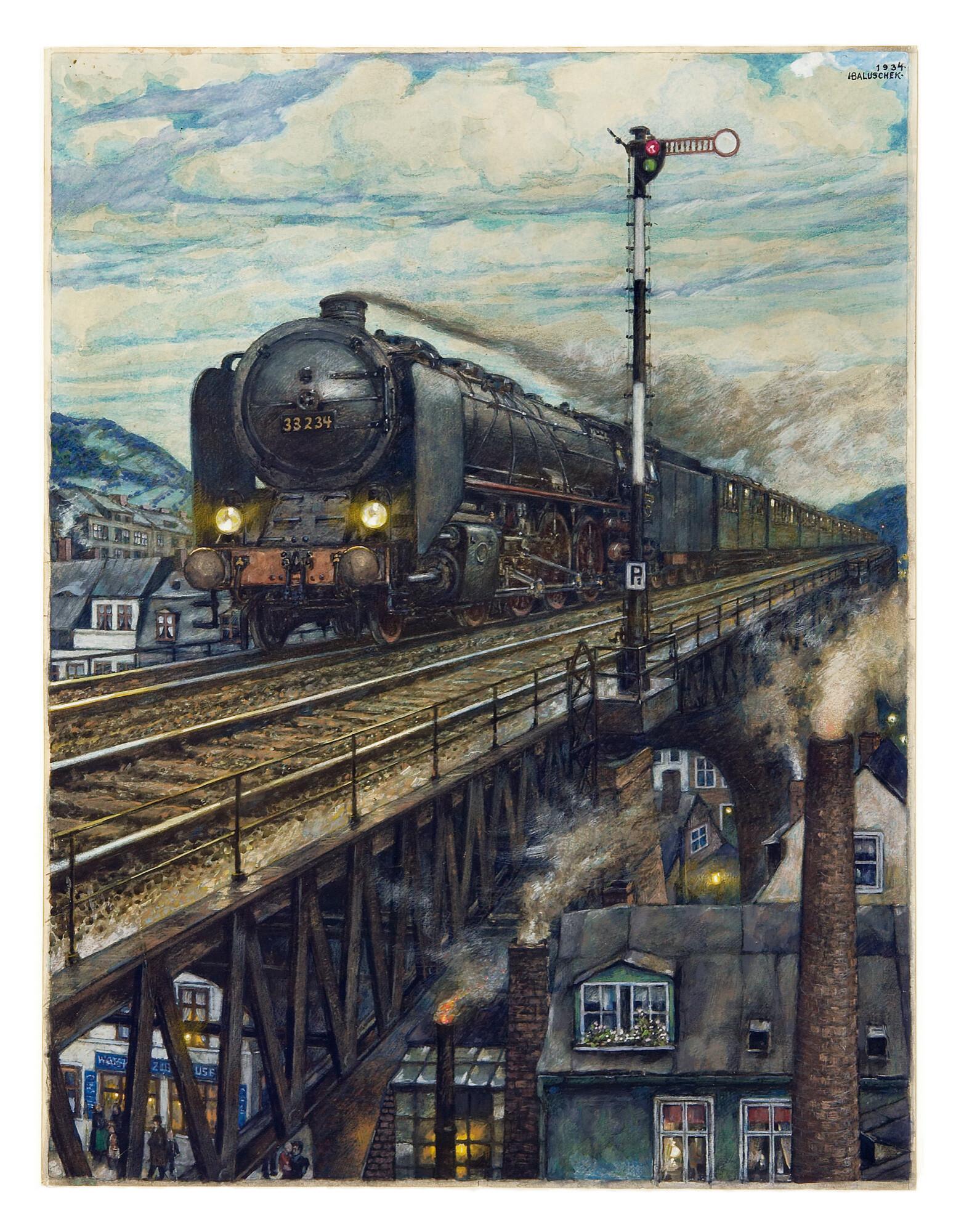 Hans Baluschek - „Über Dächern“.