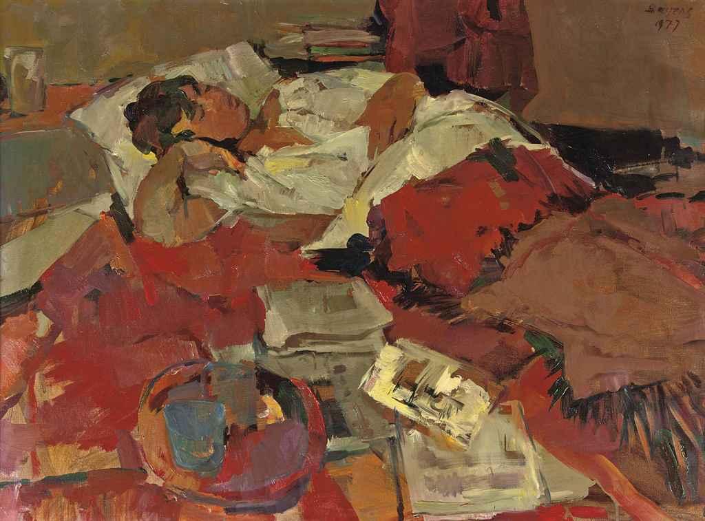 Hans Bayens - Annelies, slapend: the wife of the artist sleeping