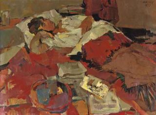 Hans Bayens - Annelies, slapend: the wife of the artist sleeping