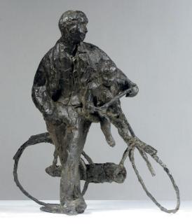 Hans Bayens - Fietser met kind: bicyclist with child