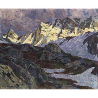 Hans Beat Wieland - Abend Bei Der Silvrettahütte, 1923 Evening At The \'Silvretta\' Cottage, 1923