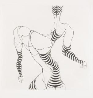 Hans Bellmer - 5 Blätter: Liegende in Strümpfen