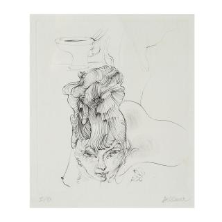 Hans Bellmer - Femme en cheveux, 1973