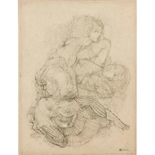 Hans Bellmer - Formes Féminines Entremêlées, Nues, Et Parées De Crinoline 