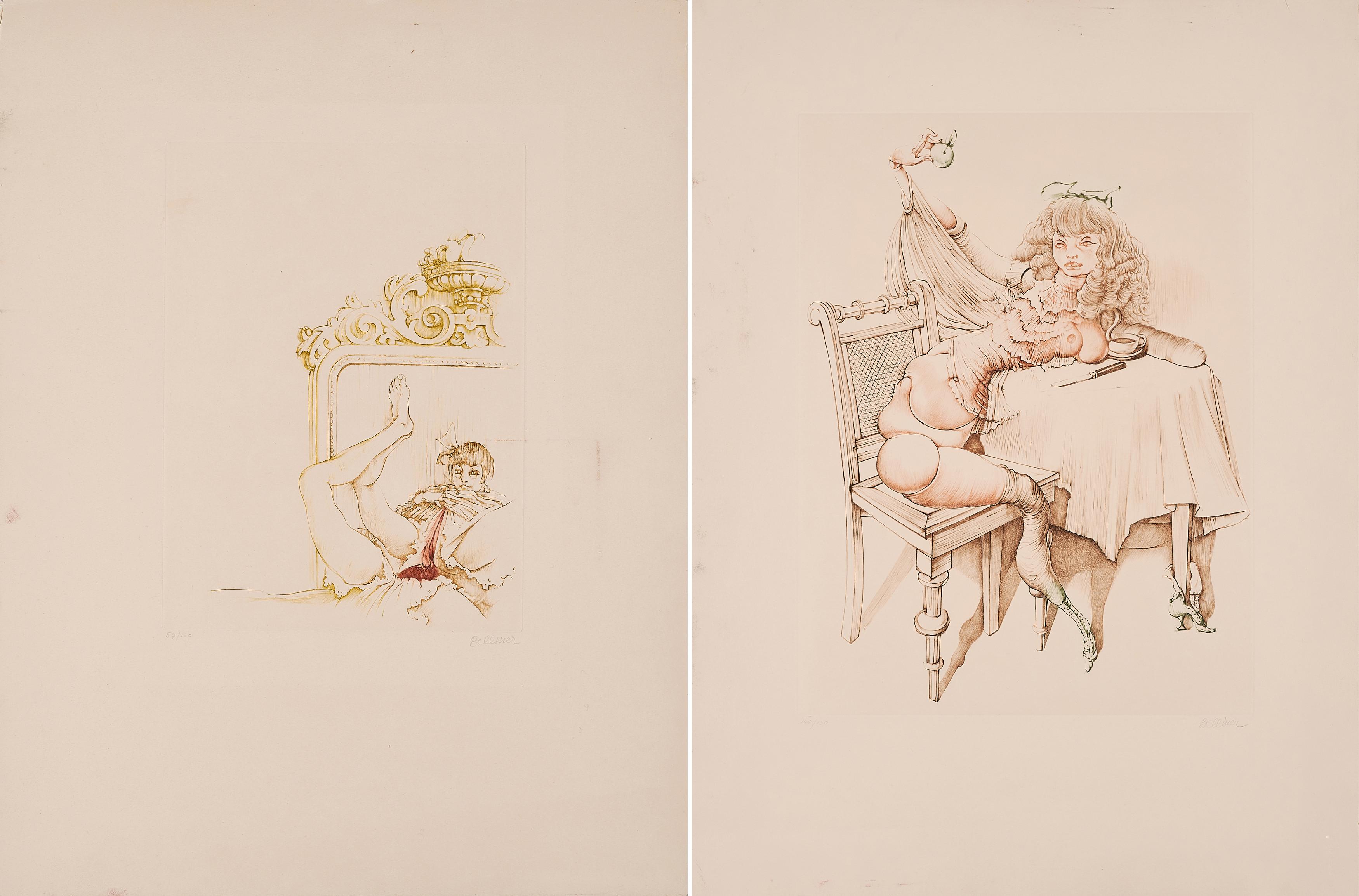 Hans Bellmer - Konvolut von 2 Radierungen.