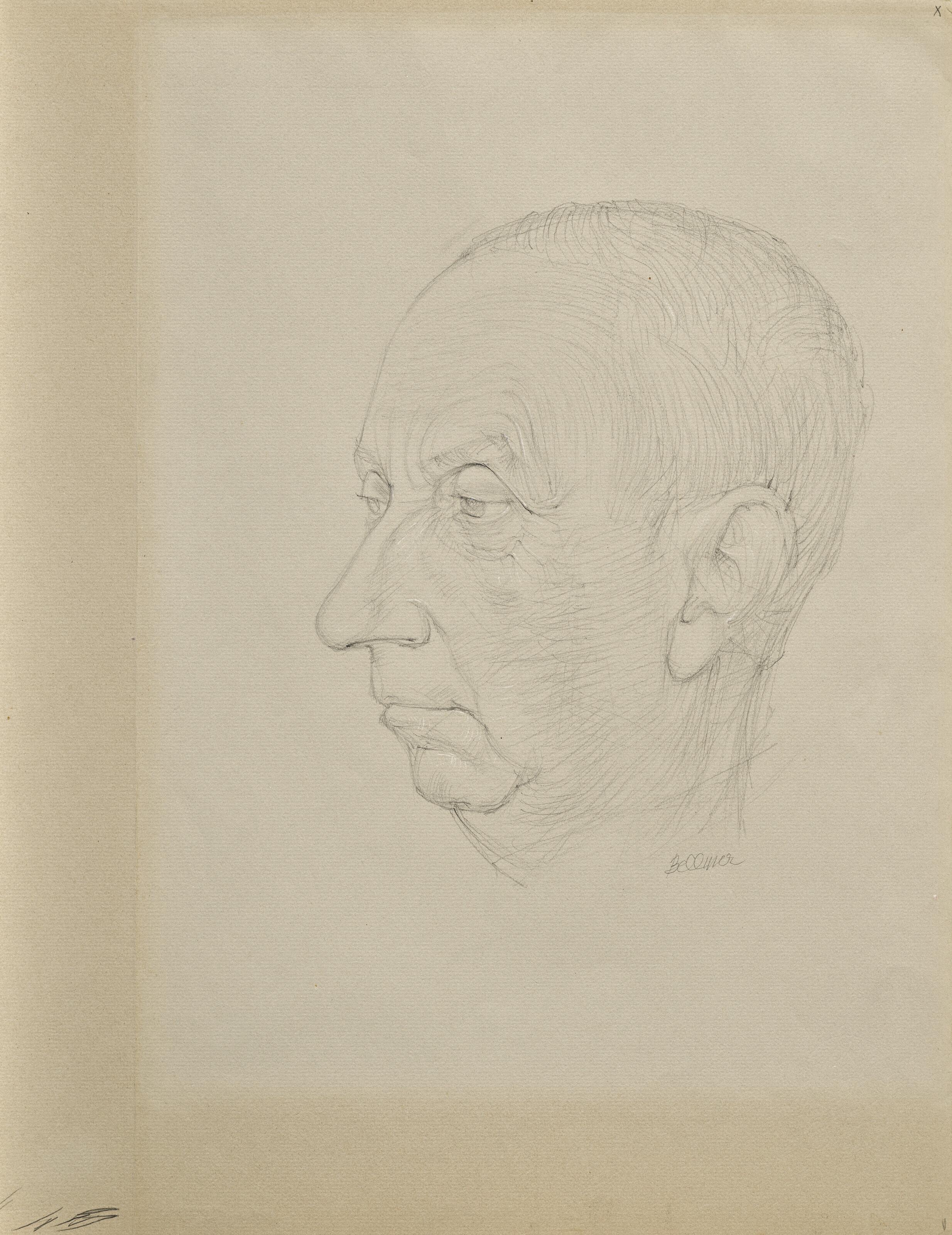 Hans Bellmer - Portrait de Jean (Hans) Arp (recto; verso)