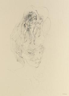 Hans Bellmer - Tête de femme aux trois fillettes
