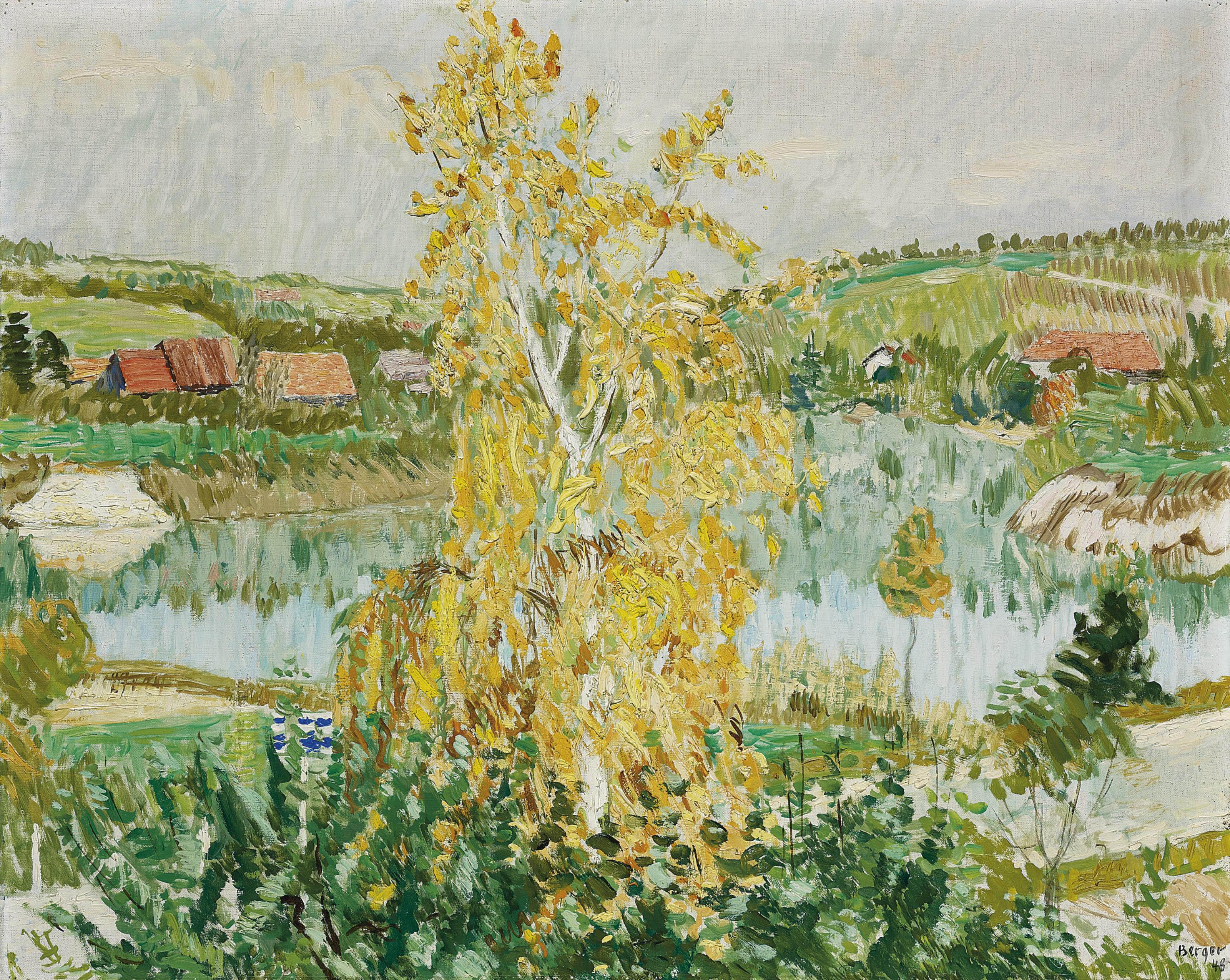 Hans Berger - Blühende Birke, 1948