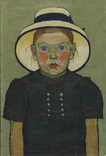 Hans Berger - Fillette Au Chapeau De Paille