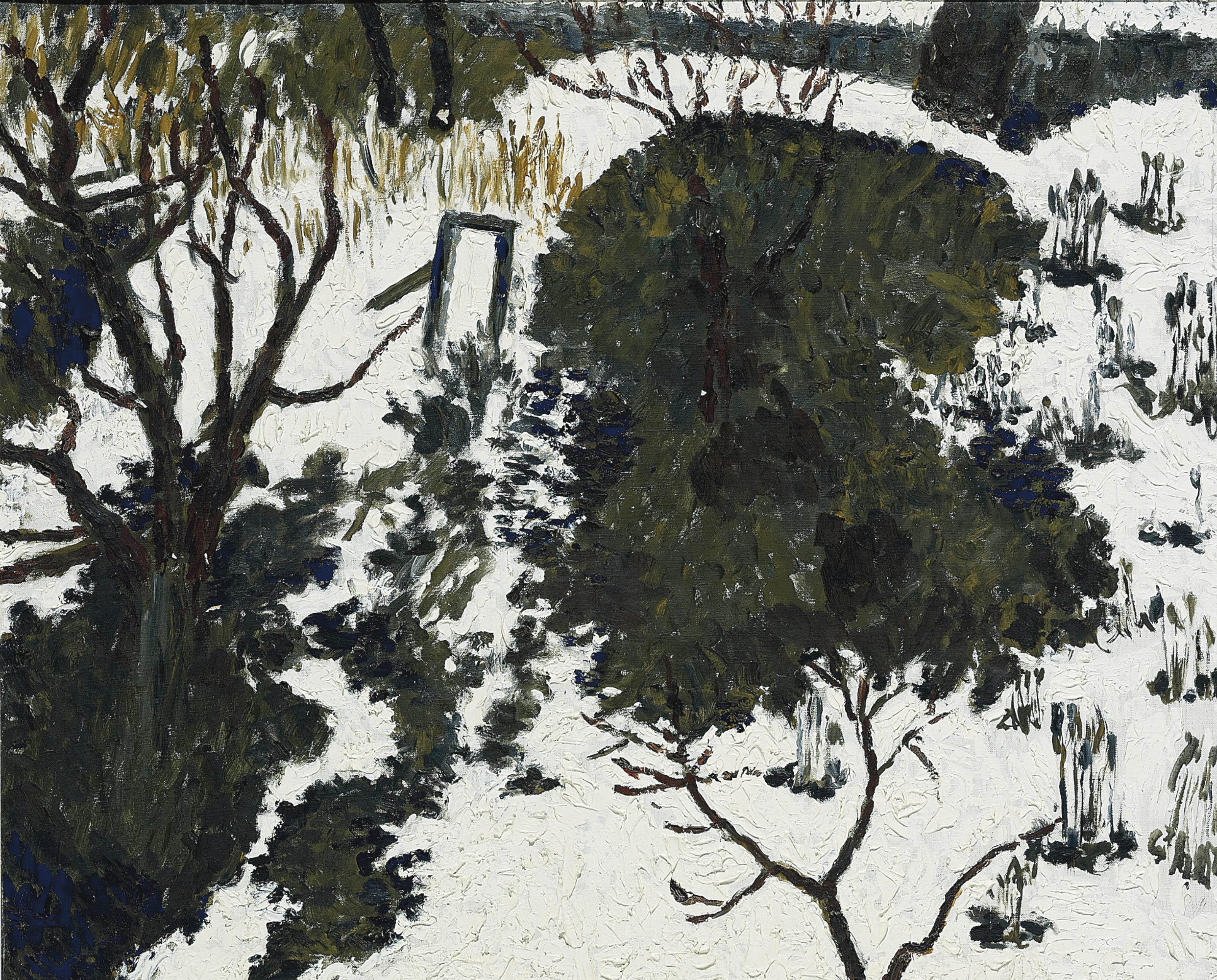 Hans Berger - Neige et arbres, 1964