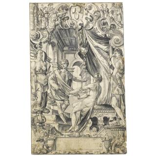 Hans Bock the Elder - Joseph And Potiphar\'S Wife, Flanked By Justice And Prudence