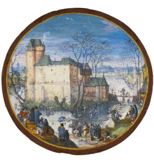 Hans Bol - A Pair Of Miniature Landscape Gouaches: Summer And Winter