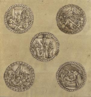 Hans Bol - Cinq médaillons représentant la Passion du Christ